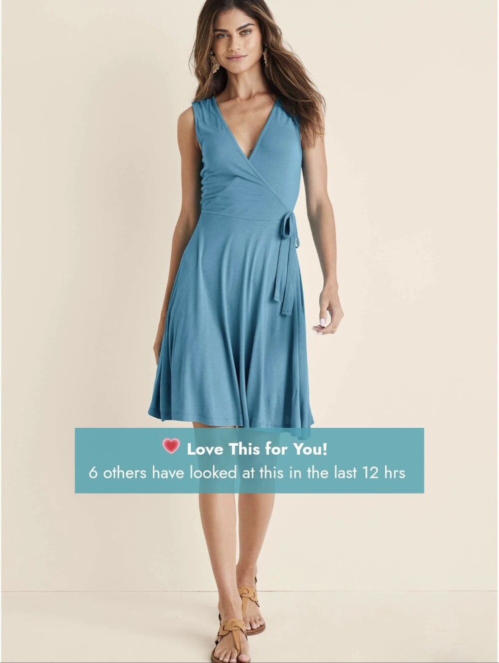 NWOT VENUS Lascana Sleeveless Teal Wrap Dress with Tie Waist
